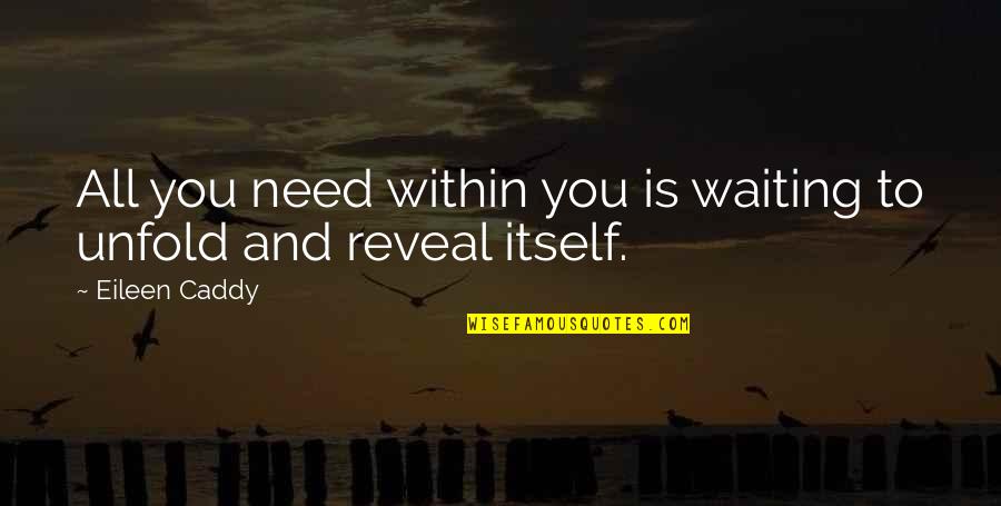 Eileen Caddy Quotes By Eileen Caddy: All you need within you is waiting to