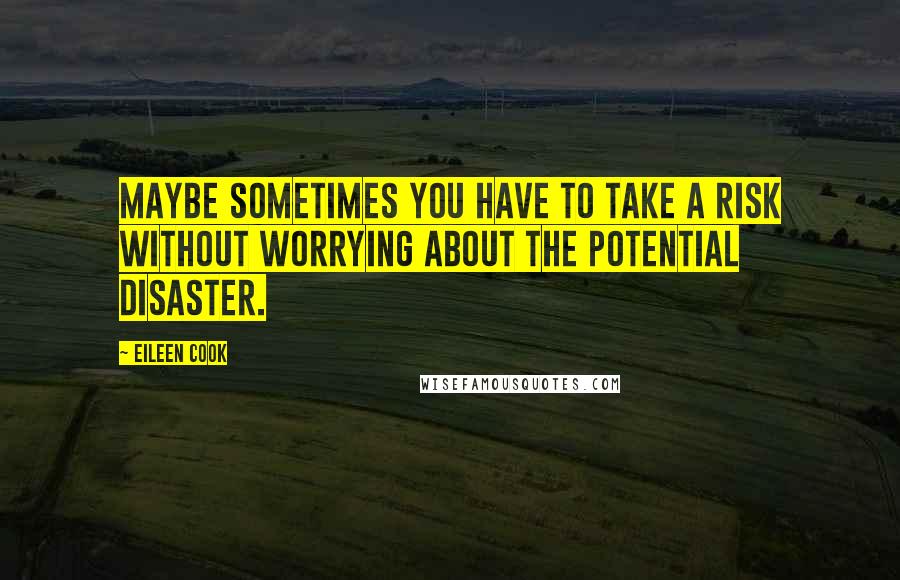 Eileen Cook quotes: Maybe sometimes you have to take a risk without worrying about the potential disaster.