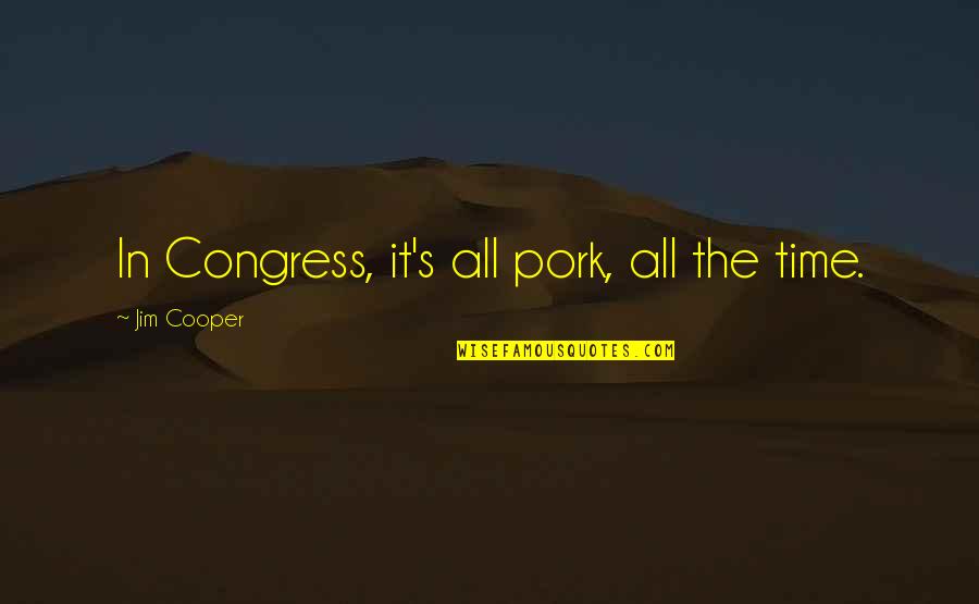 Eileen Guder Quotes By Jim Cooper: In Congress, it's all pork, all the time.