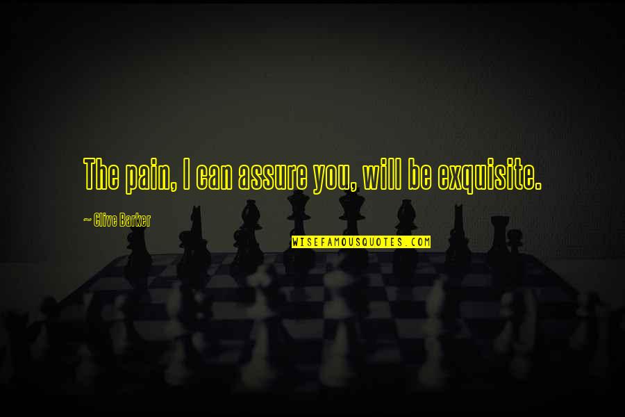 Eilenberger Palestine Quotes By Clive Barker: The pain, I can assure you, will be Eilenberger Palestine Quotes By Clive Barker: The pain, I can assure you, will be