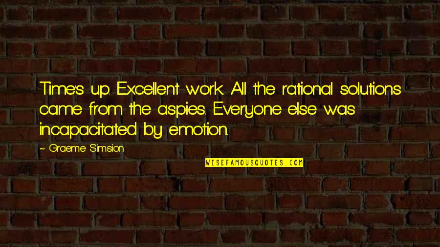 Einheitsuebersetzung Quotes By Graeme Simsion: Time's up. Excellent work. All the rational solutions Einheitsuebersetzung Quotes By Graeme Simsion: Time's up. Excellent work. All the rational solutions