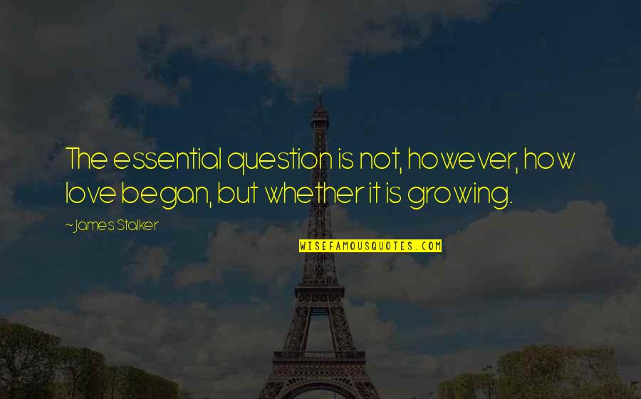 Einsam Und Quotes By James Stalker: The essential question is not, however, how love