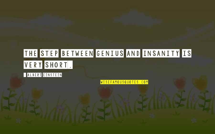 Einstein Albert Quotes By Albert Einstein: The step between genius and insanity is very