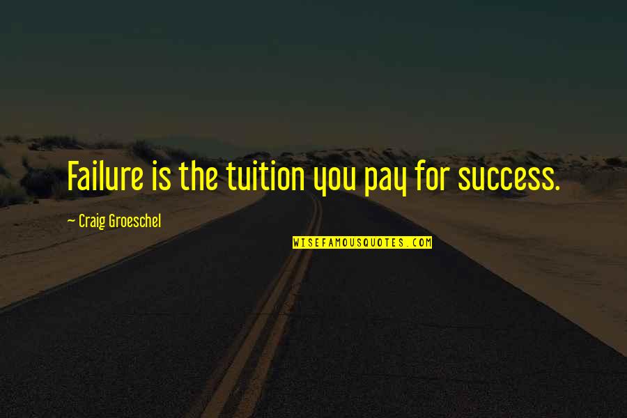Einstein Vegan Quote Quotes By Craig Groeschel: Failure is the tuition you pay for success.