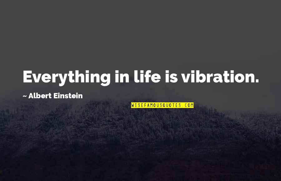 Einstein Vibration Quotes By Albert Einstein: Everything in life is vibration.