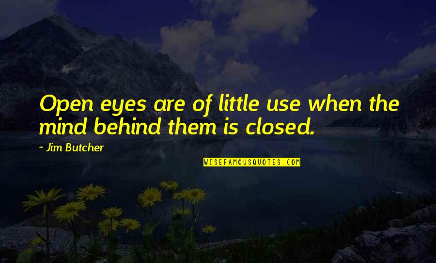 Einzelnutzung Quotes By Jim Butcher: Open eyes are of little use when the