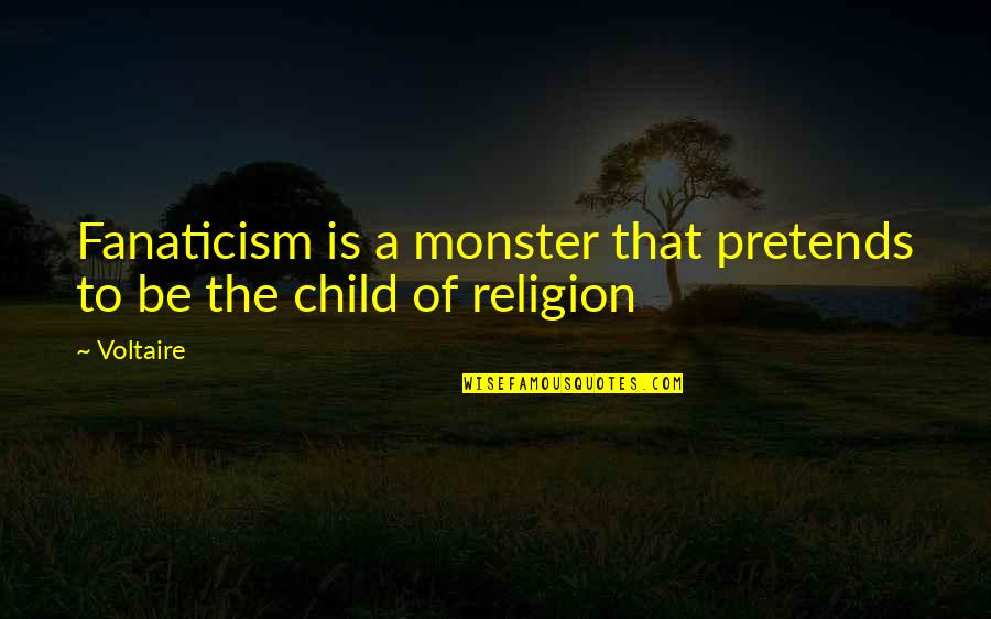 Eirene Goddess Quotes By Voltaire: Fanaticism is a monster that pretends to be