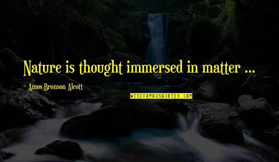 Eirian Music Quotes By Amos Bronson Alcott: Nature is thought immersed in matter ...