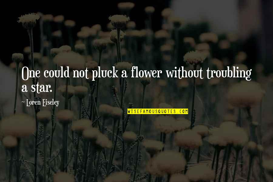 Eiseley Quotes By Loren Eiseley: One could not pluck a flower without troubling