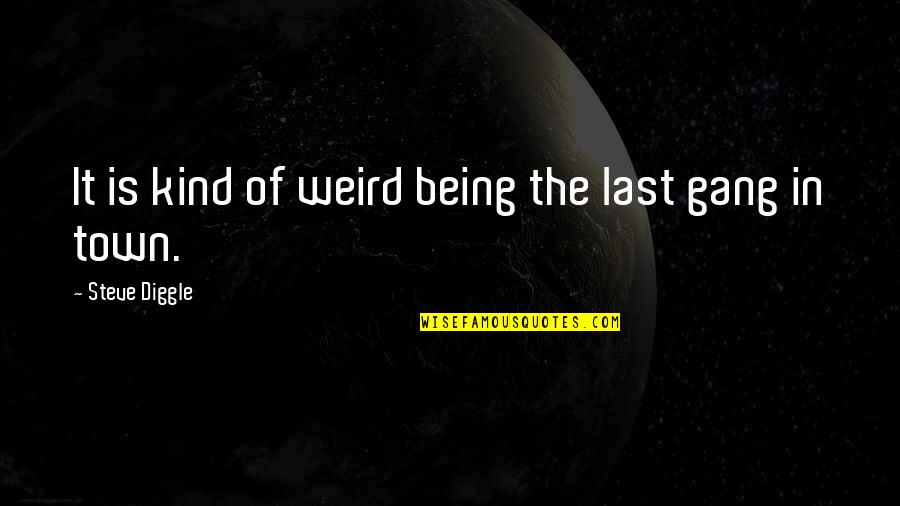 Eisenbart Sons Quotes By Steve Diggle: It is kind of weird being the last Eisenbart Sons Quotes By Steve Diggle: It is kind of weird being the last