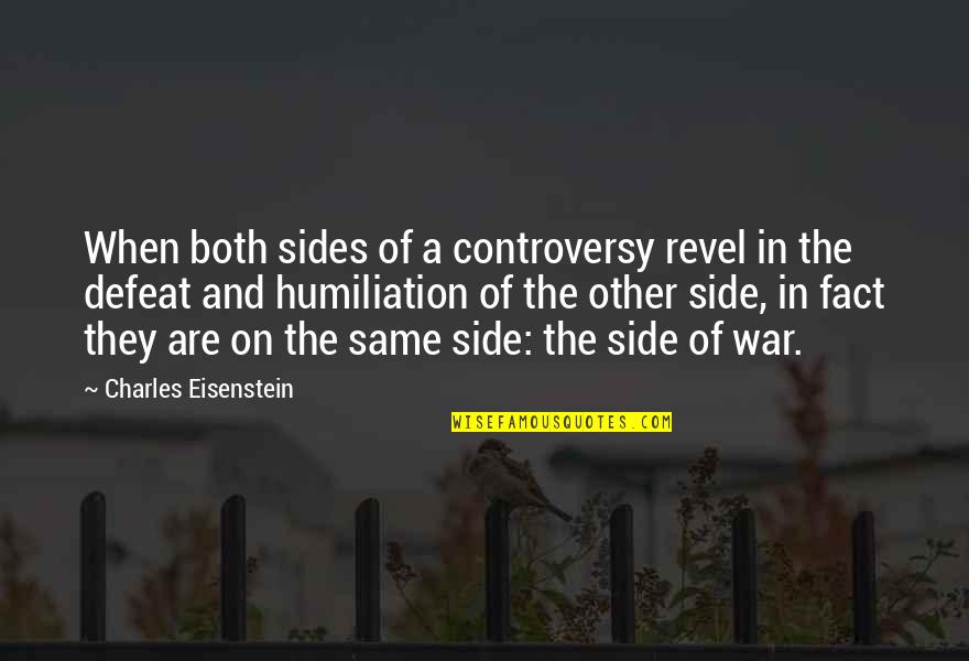 Eisenstein Quotes By Charles Eisenstein: When both sides of a controversy revel in
