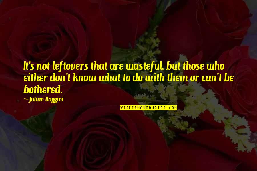 Either You Do Or You Don't Quotes By Julian Baggini: It's not leftovers that are wasteful, but those