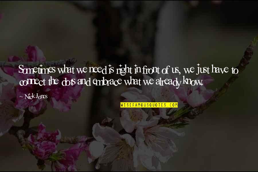 Ejecutivo En Quotes By Nick Jones: Sometimes what we need is right in front Ejecutivo En Quotes By Nick Jones: Sometimes what we need is right in front