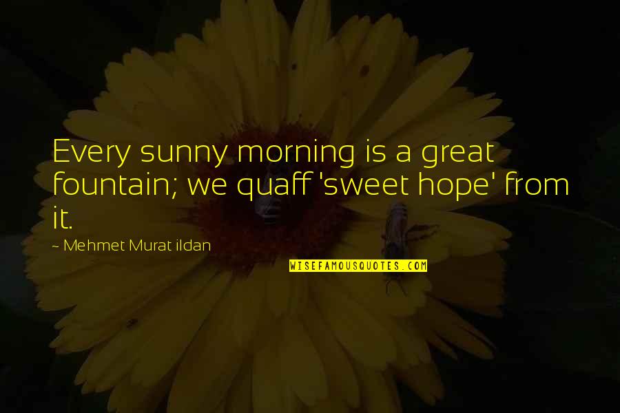 Ejiogu Amarachi Quotes By Mehmet Murat Ildan: Every sunny morning is a great fountain; we Ejiogu Amarachi Quotes By Mehmet Murat Ildan: Every sunny morning is a great fountain; we