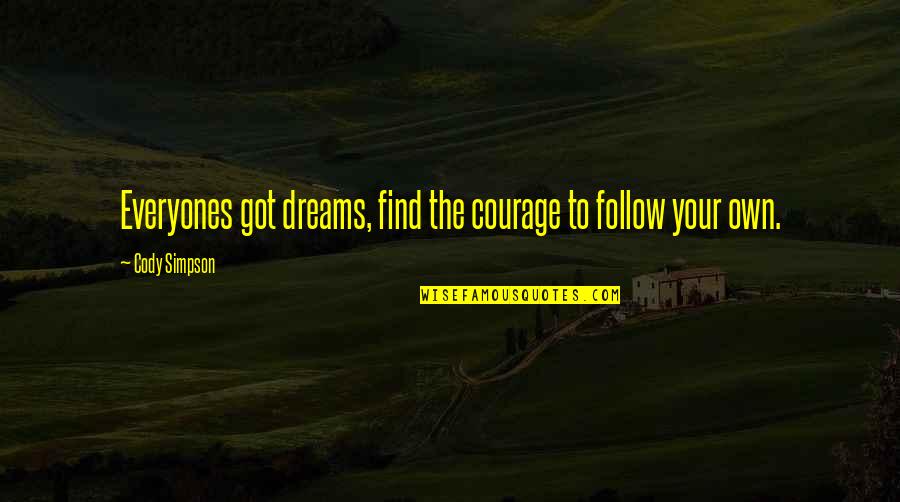 Ekblad Injury Quotes By Cody Simpson: Everyones got dreams, find the courage to follow Ekblad Injury Quotes By Cody Simpson: Everyones got dreams, find the courage to follow