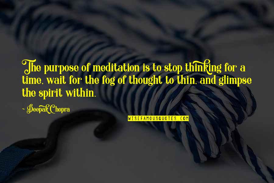 Ekemini Uwan Quotes By Deepak Chopra: The purpose of meditation is to stop thinking