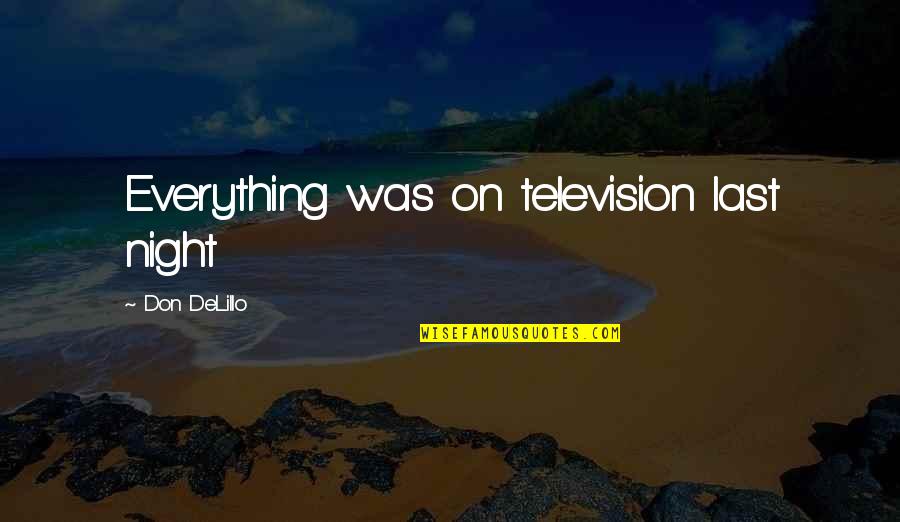 Ekholm Snowmobile Quotes By Don DeLillo: Everything was on television last night