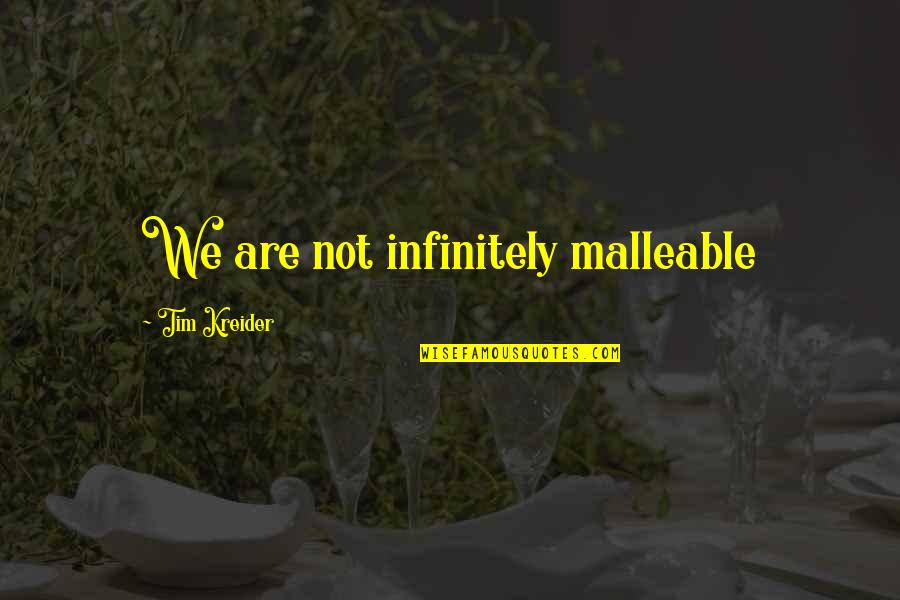Ekido Quotes By Tim Kreider: We are not infinitely malleable