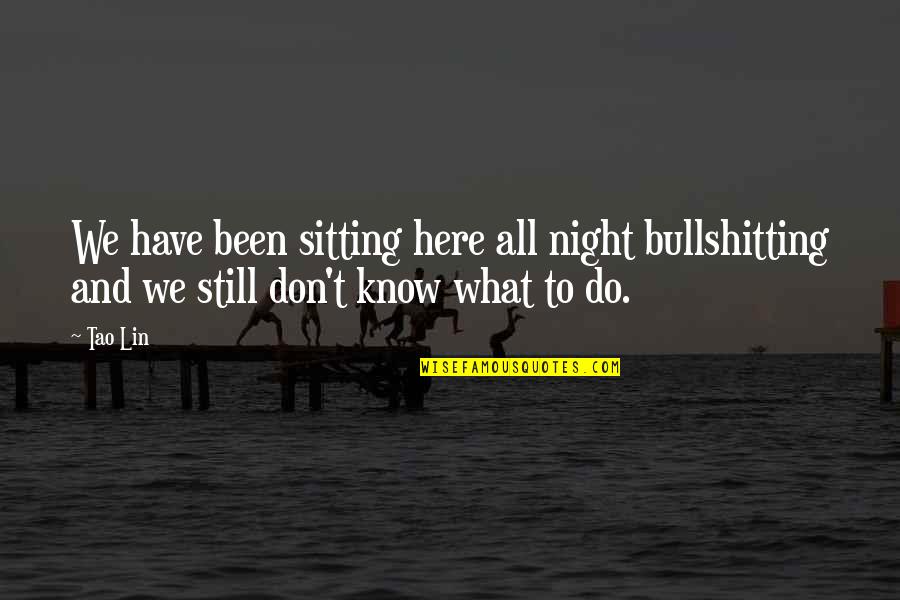 Ekilmemis Quotes By Tao Lin: We have been sitting here all night bullshitting