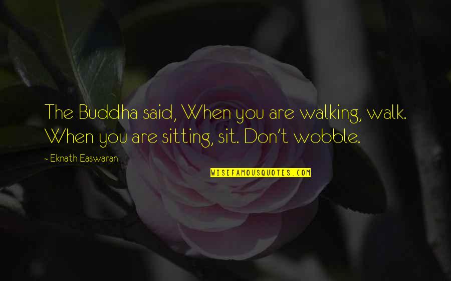 Eknath Easwaran Quotes By Eknath Easwaran: The Buddha said, When you are walking, walk.