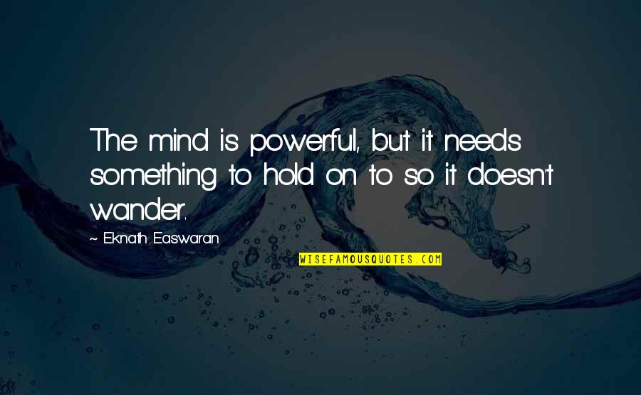 Eknath Easwaran Quotes By Eknath Easwaran: The mind is powerful, but it needs something