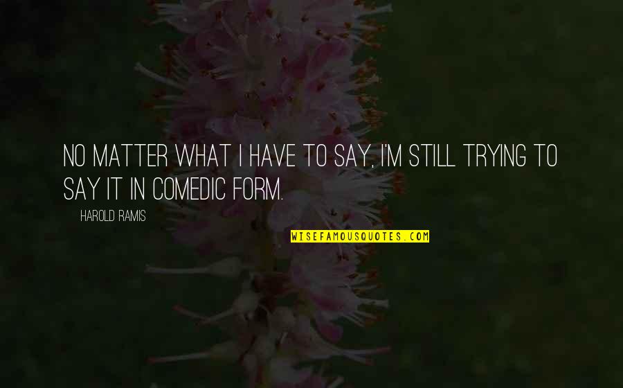 Ekspresionisme Quotes By Harold Ramis: No matter what I have to say, I'm