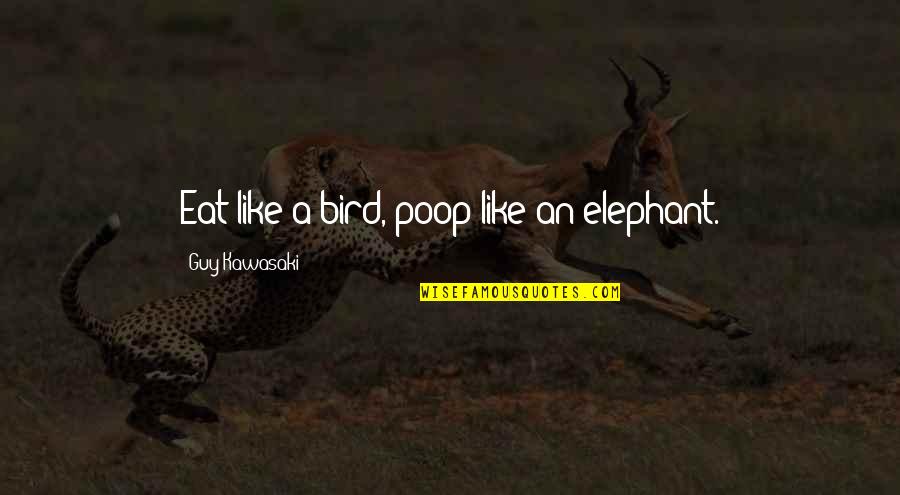 Ekstam 59 Quotes By Guy Kawasaki: Eat like a bird, poop like an elephant.