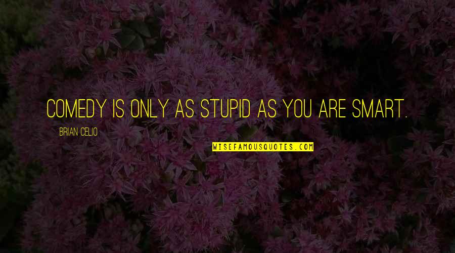 El Contador Quotes By Brian Celio: Comedy is only as stupid as you are