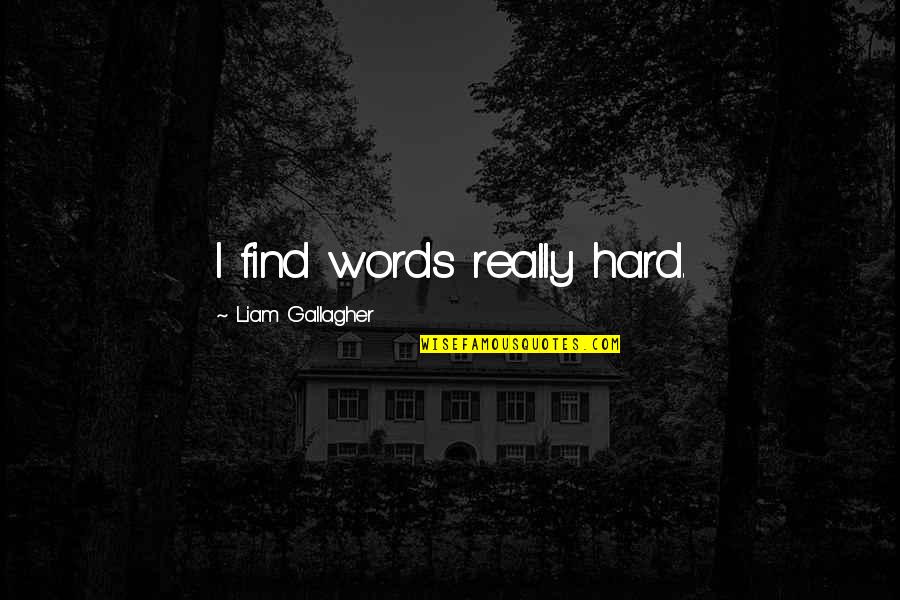 El Deseo Quotes By Liam Gallagher: I find words really hard. El Deseo Quotes By Liam Gallagher: I find words really hard.