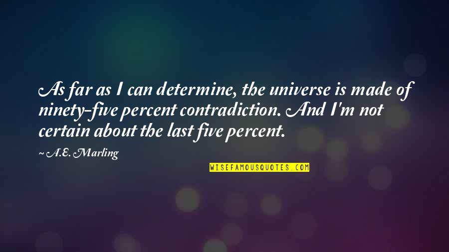 Ela Teachers Quotes By A.E. Marling: As far as I can determine, the universe