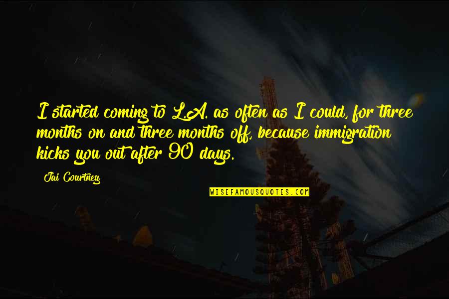 Ela Test Quotes By Jai Courtney: I started coming to L.A. as often as