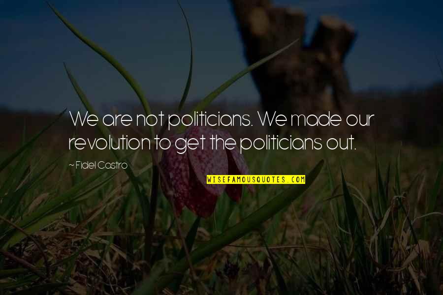 Eladio Vera Quotes By Fidel Castro: We are not politicians. We made our revolution