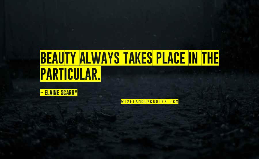 Elaine Scarry Quotes By Elaine Scarry: Beauty always takes place in the particular.