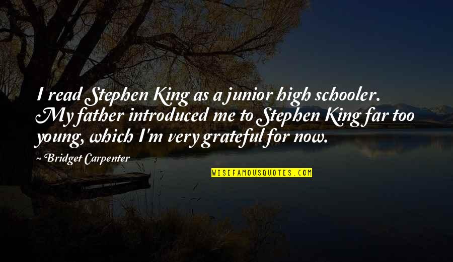 Elaine Sponge Quotes By Bridget Carpenter: I read Stephen King as a junior high