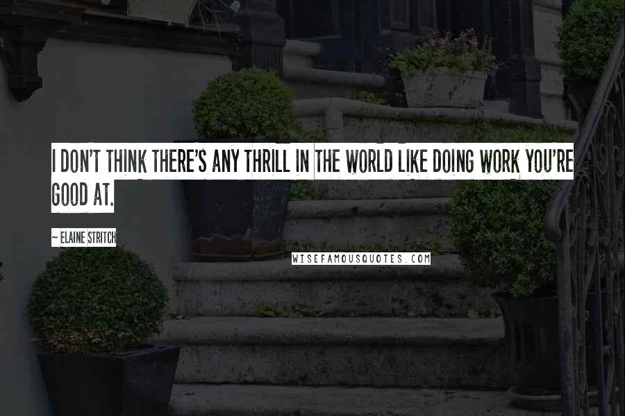 Elaine Stritch quotes: I don't think there's any thrill in the world like doing work you're good at.