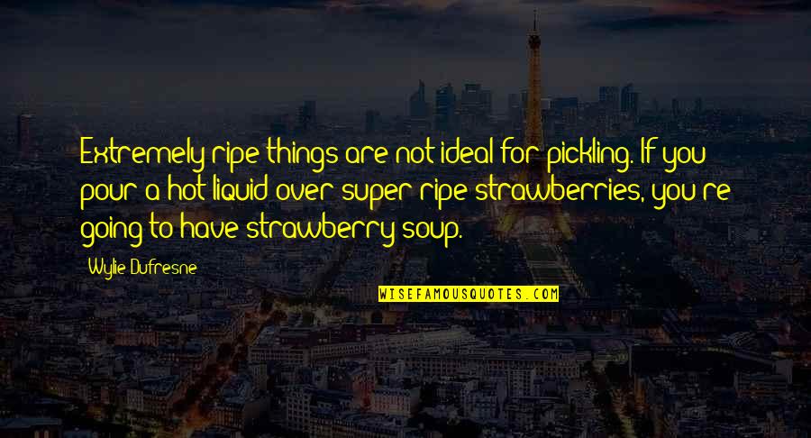 Elamari Mohamed Quotes By Wylie Dufresne: Extremely ripe things are not ideal for pickling. Elamari Mohamed Quotes By Wylie Dufresne: Extremely ripe things are not ideal for pickling.