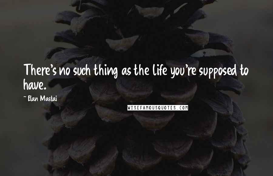 Elan Mastai quotes: There's no such thing as the life you're supposed to have.