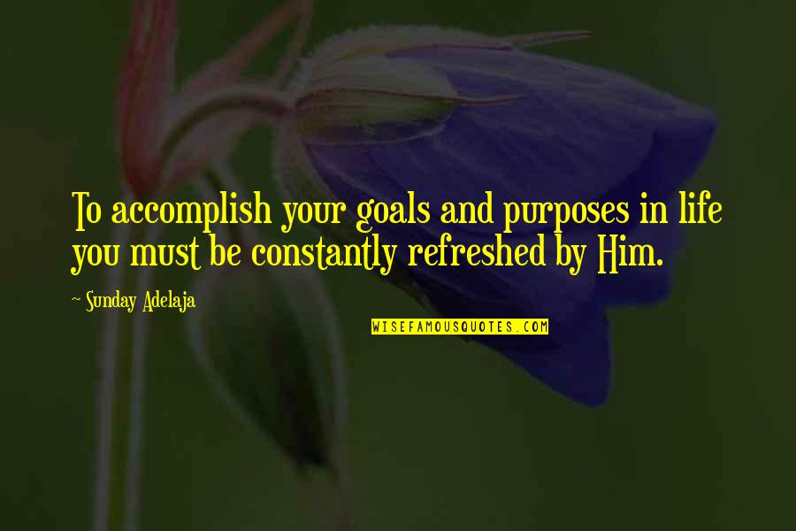 Elattaria Quotes By Sunday Adelaja: To accomplish your goals and purposes in life
