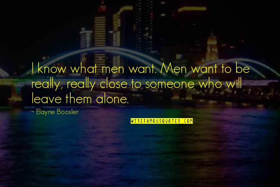 Elayne Boosler Quotes By Elayne Boosler: I know what men want. Men want to