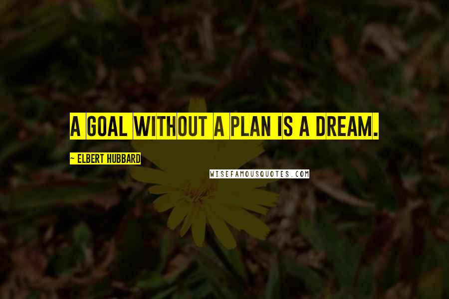 Elbert Hubbard quotes: A goal without a plan is a dream.