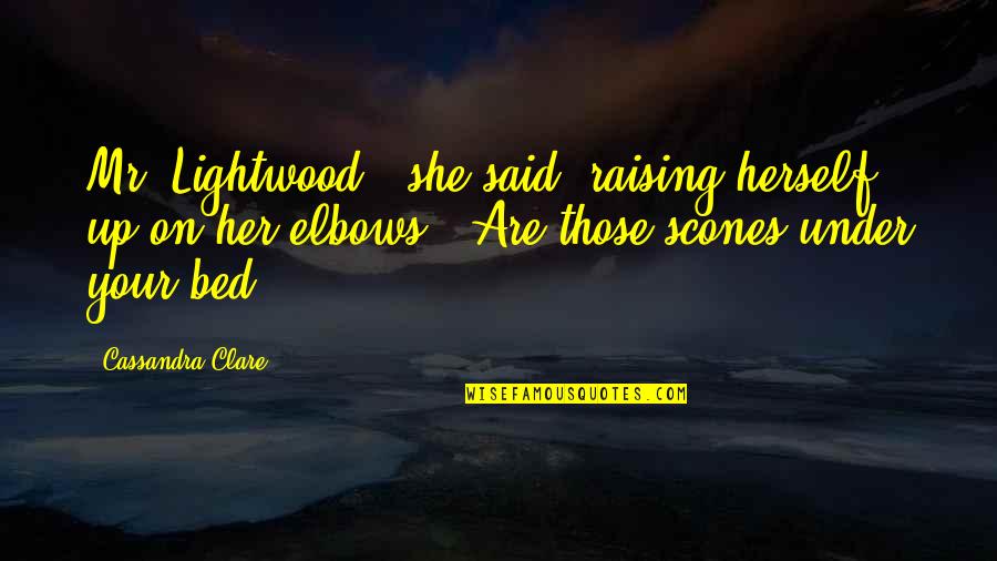 Elbows Quotes By Cassandra Clare: Mr. Lightwood," she said, raising herself up on