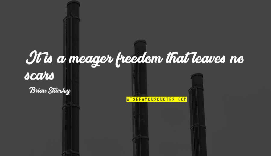 Eldritch Blast Quotes By Brian Staveley: It is a meager freedom that leaves no Eldritch Blast Quotes By Brian Staveley: It is a meager freedom that leaves no