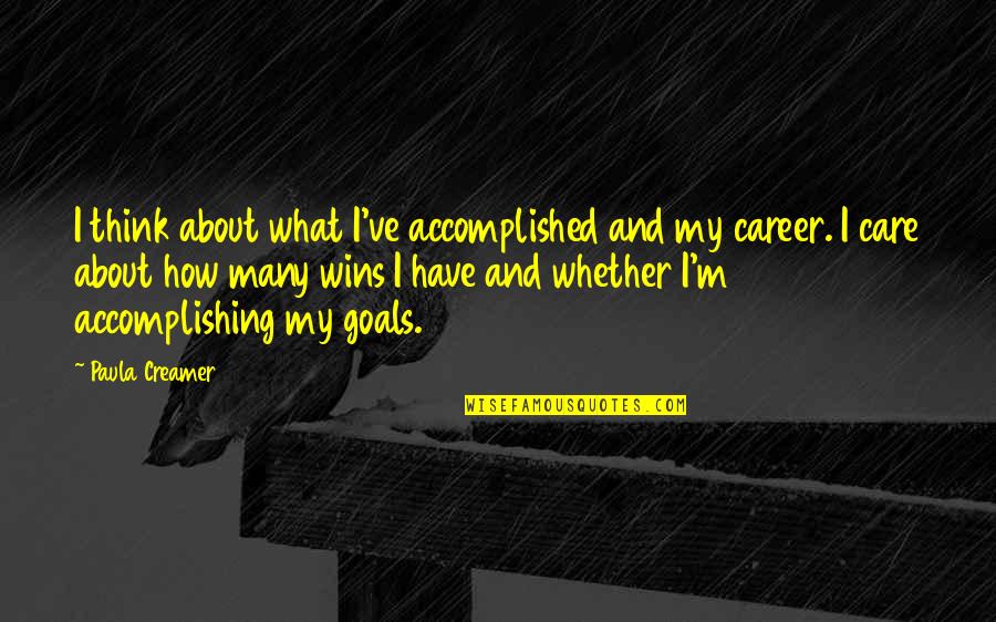 Eleanor Roosevelt Humanitarian Quotes By Paula Creamer: I think about what I've accomplished and my