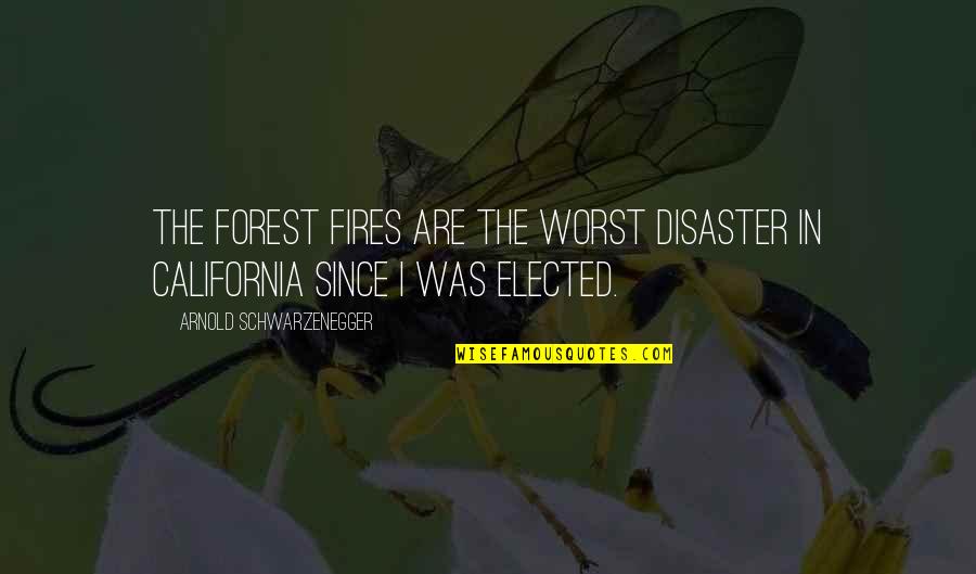 Elected Quotes By Arnold Schwarzenegger: The forest fires are the worst disaster in Elected Quotes By Arnold Schwarzenegger: The forest fires are the worst disaster in