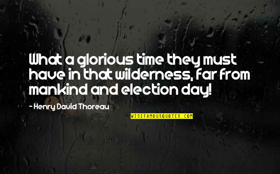 Election Day Quotes By Henry David Thoreau: What a glorious time they must have in