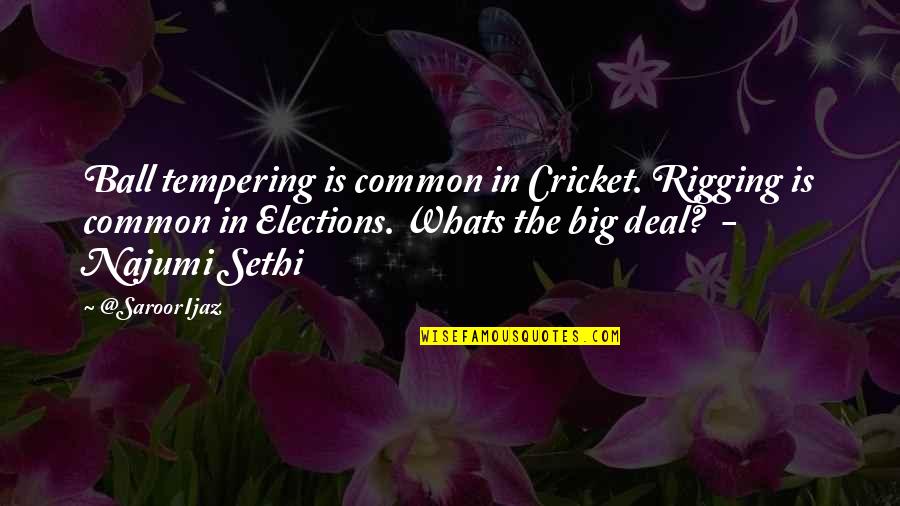 Elections Politics Quotes By @SaroorIjaz: Ball tempering is common in Cricket. Rigging is