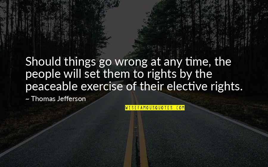 Elective Quotes By Thomas Jefferson: Should things go wrong at any time, the