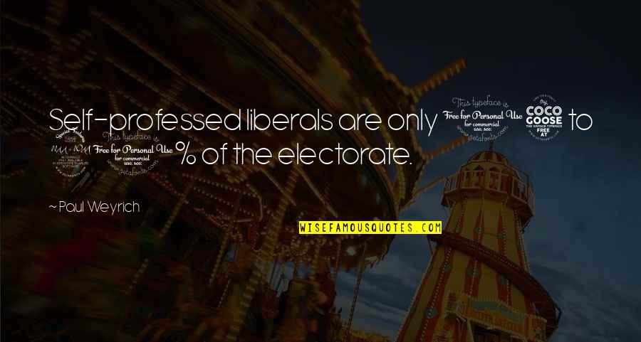 Electorate's Quotes By Paul Weyrich: Self-professed liberals are only 15 to 20% of