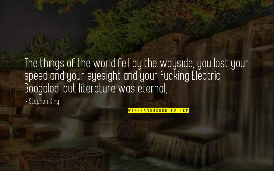 Electric Quotes By Stephen King: The things of the world fell by the