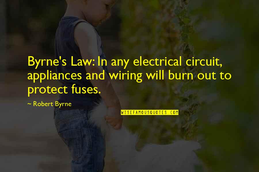 Electrical Circuit Quotes By Robert Byrne: Byrne's Law: In any electrical circuit, appliances and